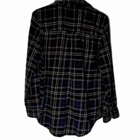 American Eagle Button Down M Flannel Shirt Blue Red Plaid Normcore Cozycore - Picture 4 of 4